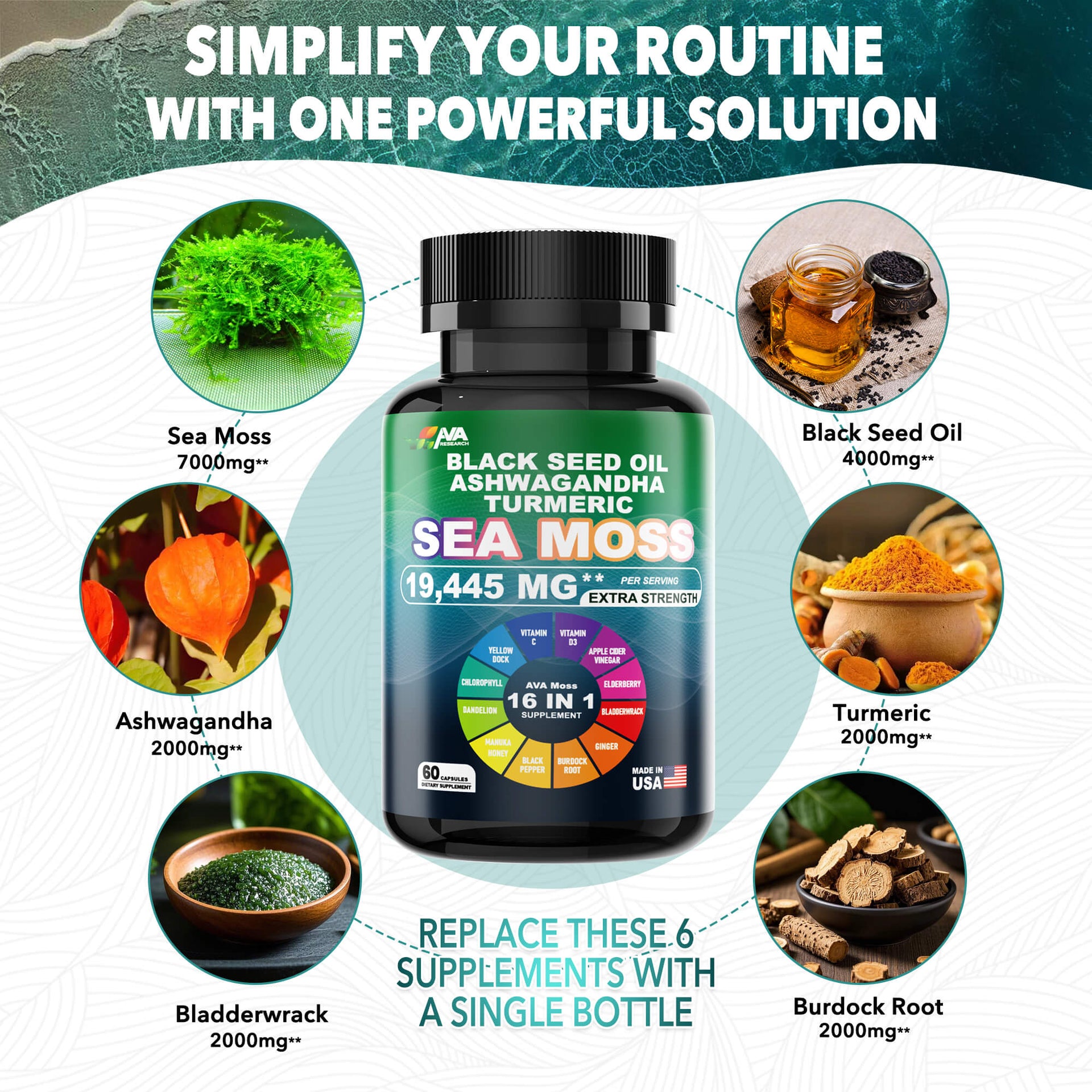 Sea Moss 16 - in - 1 Total Wellness | AVA Research - AVA Research