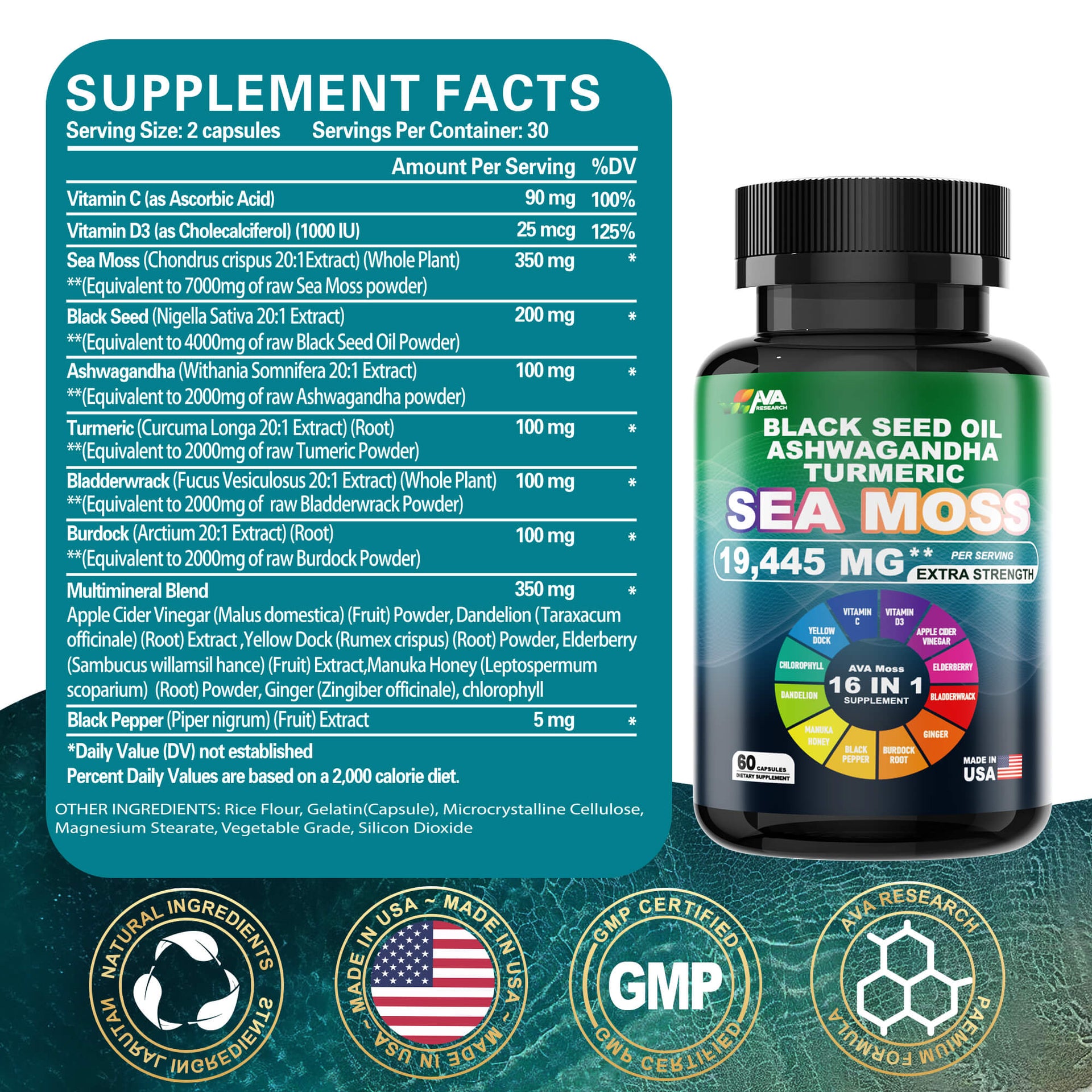 Sea Moss 16 - in - 1 Total Wellness | AVA Research - AVA Research