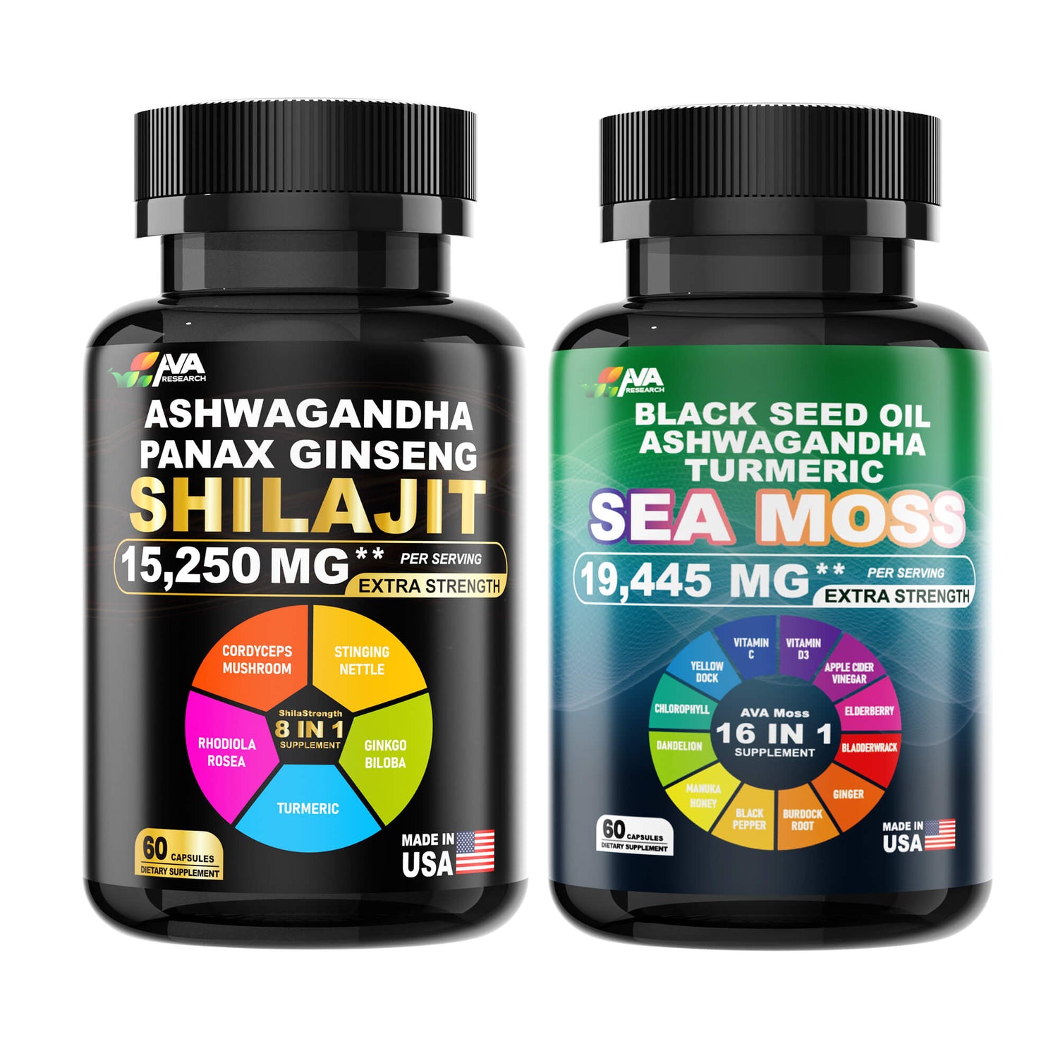 Sea Moss & Shilajit Vitality Boost Duo | AVA Research - AVA Research